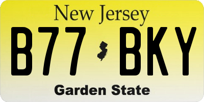 NJ license plate B77BKY