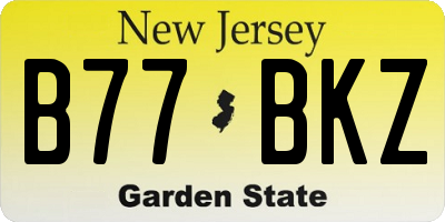 NJ license plate B77BKZ