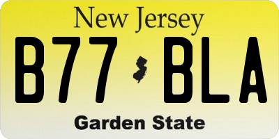 NJ license plate B77BLA