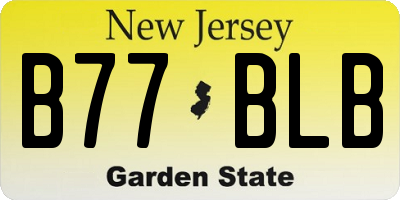 NJ license plate B77BLB