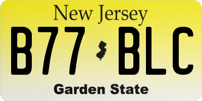 NJ license plate B77BLC