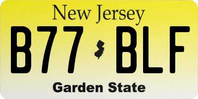 NJ license plate B77BLF