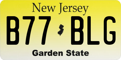 NJ license plate B77BLG