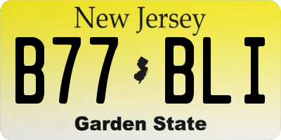 NJ license plate B77BLI