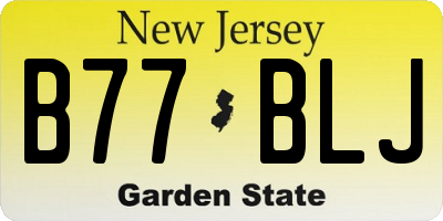 NJ license plate B77BLJ