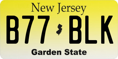NJ license plate B77BLK