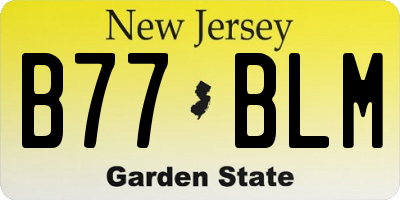 NJ license plate B77BLM