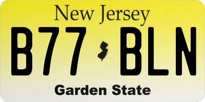 NJ license plate B77BLN