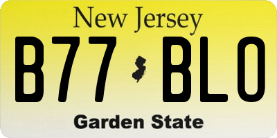 NJ license plate B77BLO