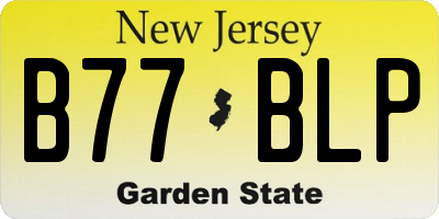 NJ license plate B77BLP