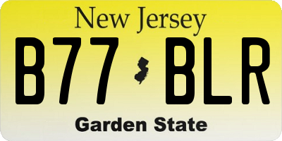 NJ license plate B77BLR