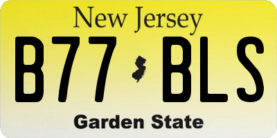NJ license plate B77BLS