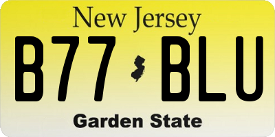 NJ license plate B77BLU