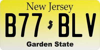NJ license plate B77BLV