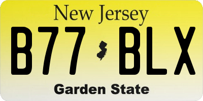 NJ license plate B77BLX