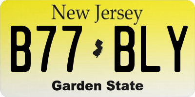 NJ license plate B77BLY