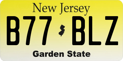 NJ license plate B77BLZ