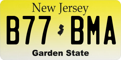 NJ license plate B77BMA