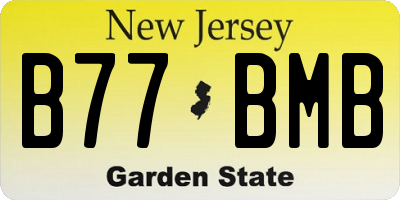 NJ license plate B77BMB