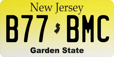 NJ license plate B77BMC