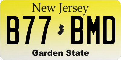 NJ license plate B77BMD
