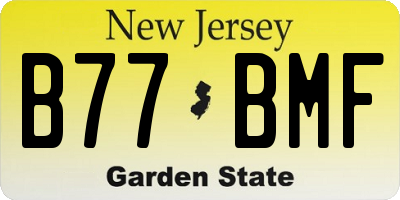 NJ license plate B77BMF