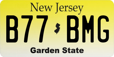 NJ license plate B77BMG