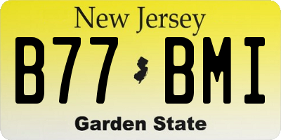 NJ license plate B77BMI