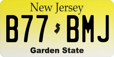 NJ license plate B77BMJ
