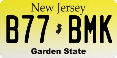 NJ license plate B77BMK