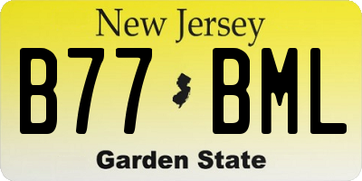 NJ license plate B77BML