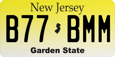 NJ license plate B77BMM