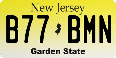 NJ license plate B77BMN