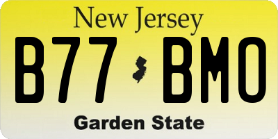 NJ license plate B77BMO