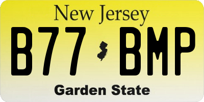 NJ license plate B77BMP