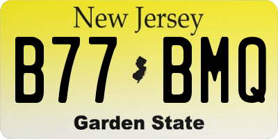 NJ license plate B77BMQ