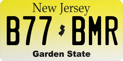 NJ license plate B77BMR