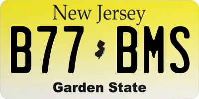 NJ license plate B77BMS