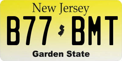 NJ license plate B77BMT
