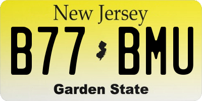 NJ license plate B77BMU