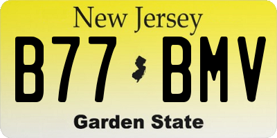 NJ license plate B77BMV