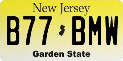 NJ license plate B77BMW