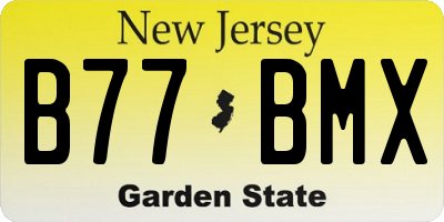 NJ license plate B77BMX