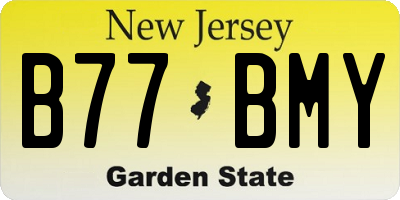 NJ license plate B77BMY