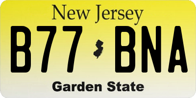 NJ license plate B77BNA