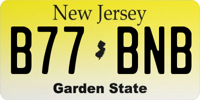 NJ license plate B77BNB