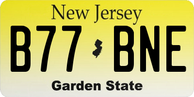 NJ license plate B77BNE