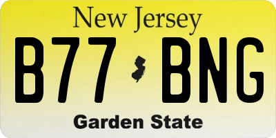 NJ license plate B77BNG