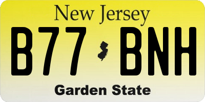 NJ license plate B77BNH