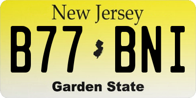 NJ license plate B77BNI